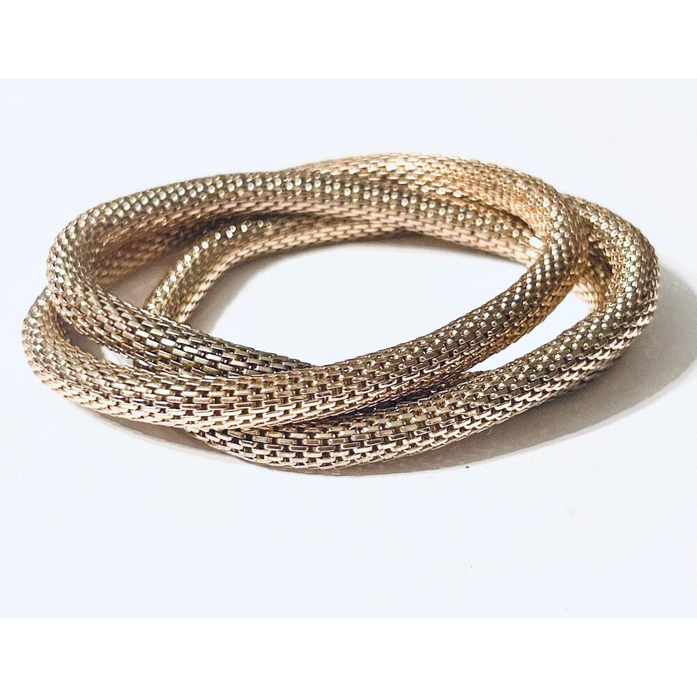 Set of 3 Goldtone Stretch Bracelets